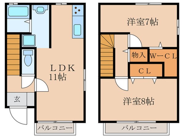 エスタシオン東名　A棟の物件間取画像